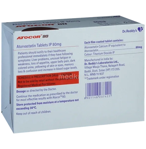atocor 80mg tablet 14's
